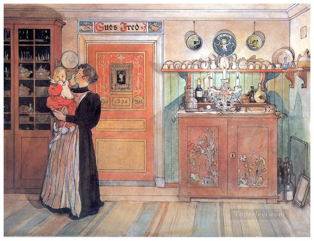 between christmas and new a o 1896 Carl Larsson Oil Paintings